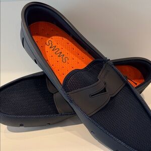 Swims Navy and Orange Loafers